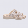 Mules 5221 Rohde, Mules triples brides femme en synthétique craie imprimé