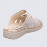 Mules 5221 Rohde, Mules triples brides femme en synthétique craie imprimé