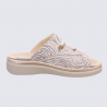 Mules 5221 Rohde, Mules triples brides femme en synthétique craie imprimé