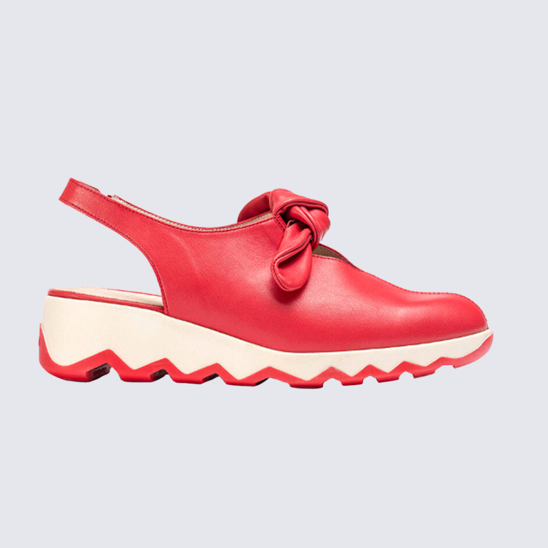 Mules Wonders, mules confort et chic femme rouge