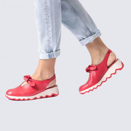 Mules Wonders, mules confort et chic femme rouge