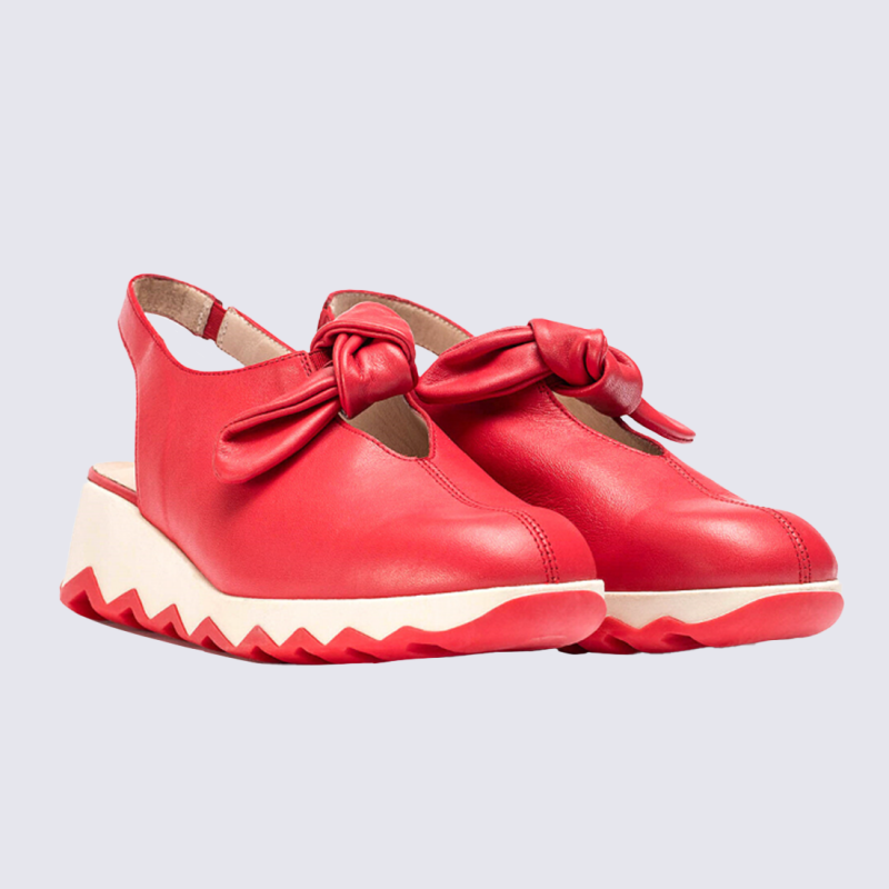 Mules Wonders, mules confort et chic femme rouge