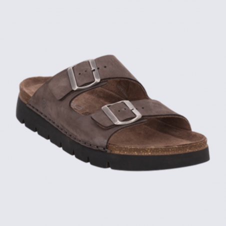 Mules Rohde, Mules double bride réglable et semelle anatomique homme expresso