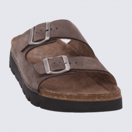 Mules Rohde, Mules double bride réglable et semelle anatomique homme expresso