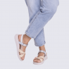 Sandales Wonders, Sandales confort fermeture velcros en cuir melon vanille