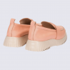 Mocassins Wonders, Mocassins plateforme femme en cuir melon