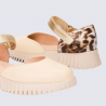 Sandales Wonders, sandales fermées tendances femme en cuir vanille