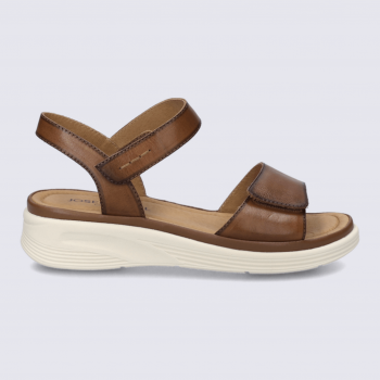 Sandales Sevran 01 Josef Seibel, Sandales brides croisées femme en cuir cognac