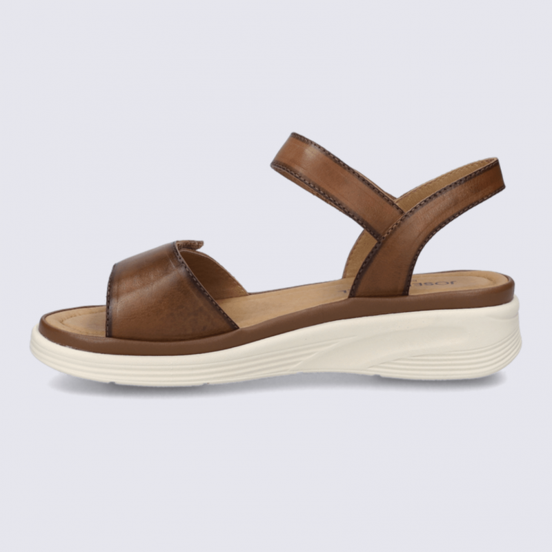 Sandales Sevran 01 Josef Seibel, Sandales brides croisées femme en cuir cognac