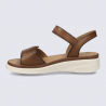 Sandales Sevran 01 Josef Seibel, Sandales brides croisées femme en cuir cognac