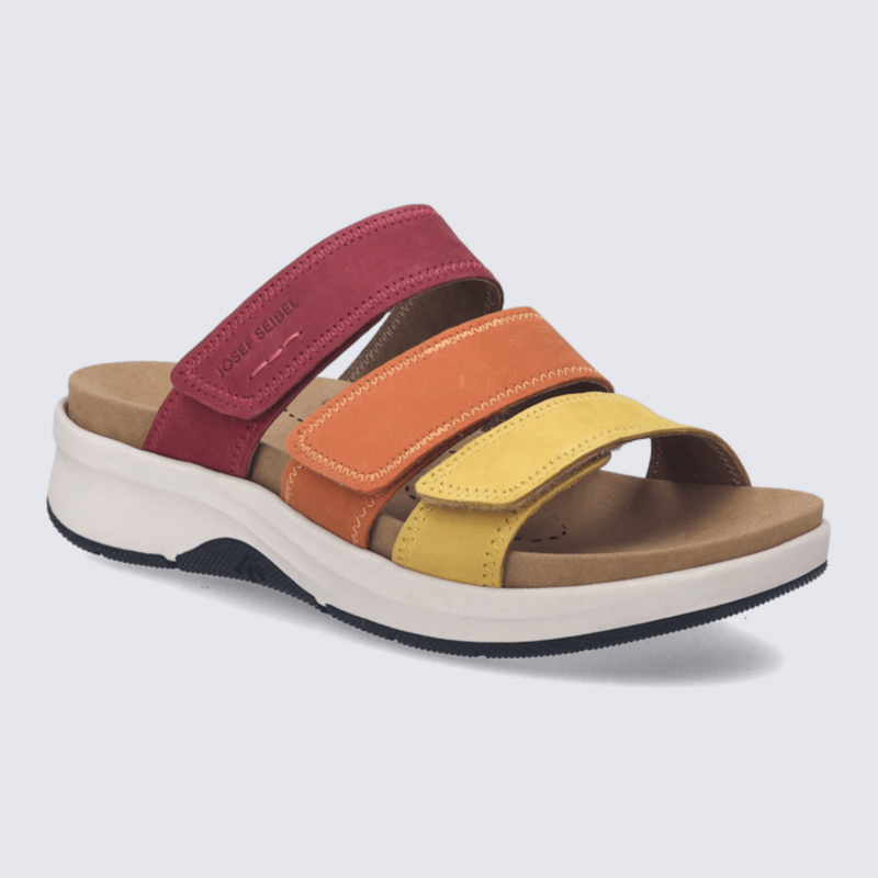 Mules Estelle 11 Josef Seibel, Mules brides femme en cur nubuck ambre
