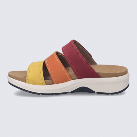 Mules Estelle 11 Josef Seibel, Mules brides femme en cur nubuck ambre