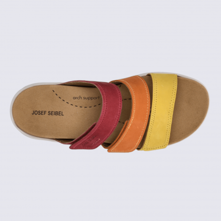 Mules Estelle 11 Josef Seibel, Mules brides femme en cur nubuck ambre