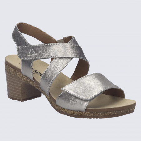 Nu pied Josef Seibel, nu pied à talon femme cuir champagne