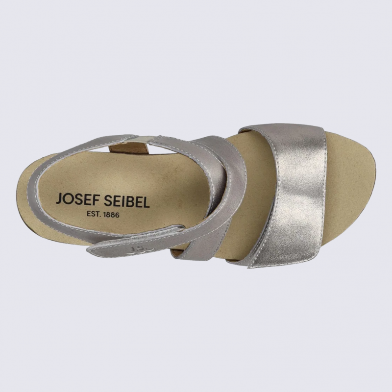 Nu pied Josef Seibel, nu pied à talon femme cuir champagne