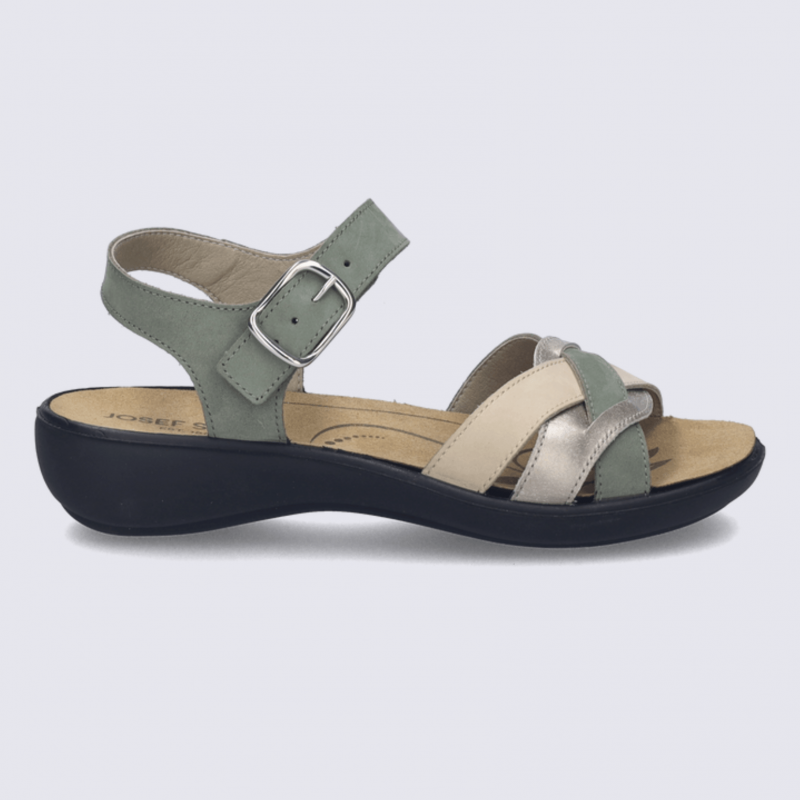 Sandales Josef Seibel, sandale bride femme en cuir menthe