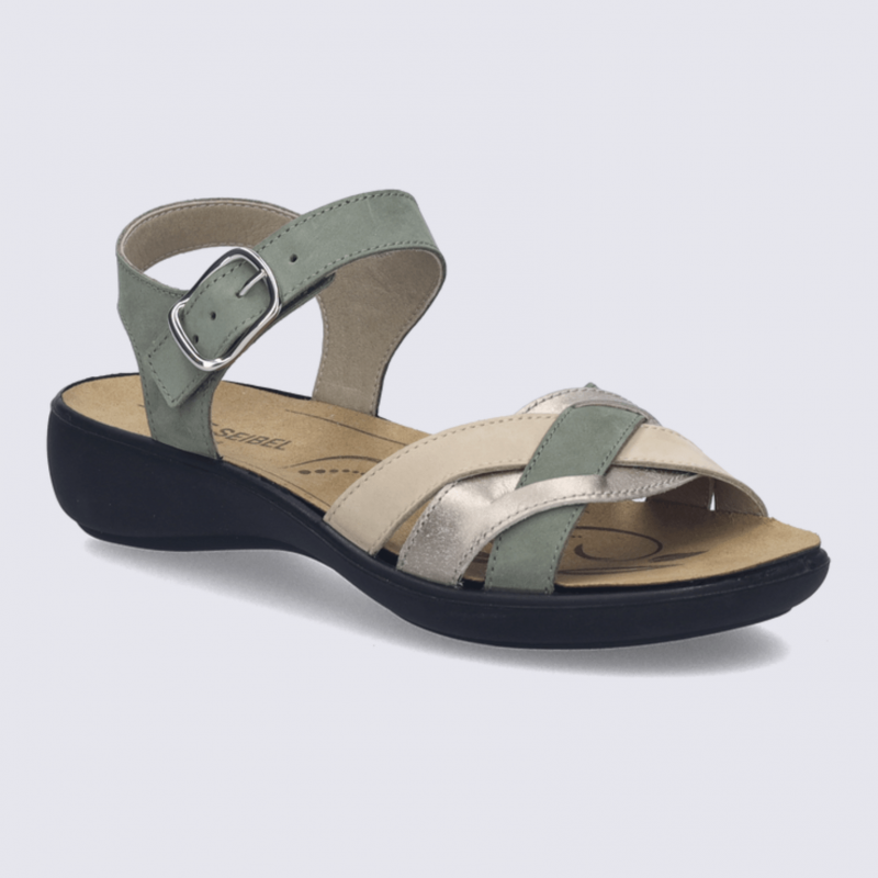 Sandales Josef Seibel, sandale bride femme en cuir menthe