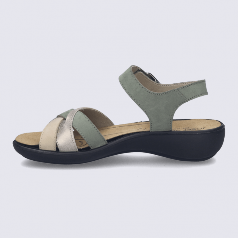 Sandales Josef Seibel, sandale bride femme en cuir menthe