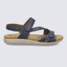 Sandales Josef Seibel, sandale femme à scratch en cuir indigo