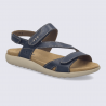 Sandales Josef Seibel, sandale femme à scratch en cuir indigo
