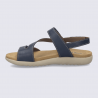 Sandales Josef Seibel, sandale femme à scratch en cuir indigo