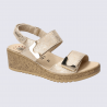 Nu pieds Mobils, Nu pieds confortables femme en cuir sable