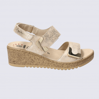 Nu pieds Mobils, Nu pieds confortables femme en cuir sable