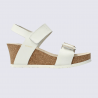 Sandales compensées Mephisto, Sandales chic et élégantes pour femme en cuir blanc