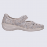 Ballerines Waldlaufer, ballerines à bride velcro femme en cuir pierre