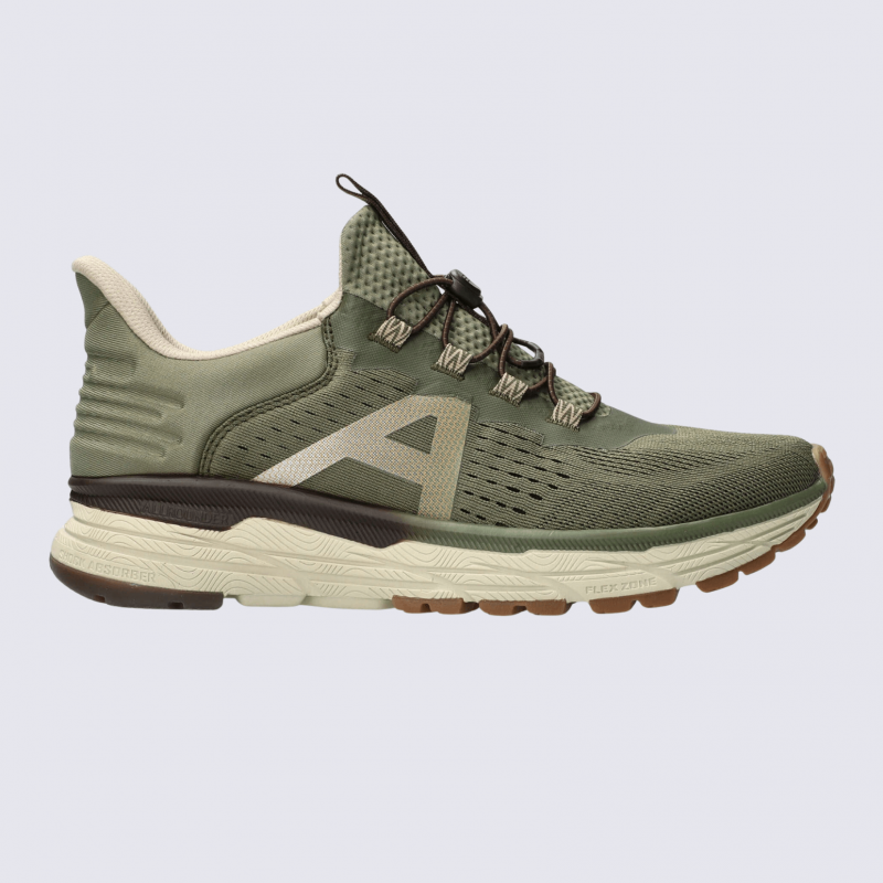 Baskets Allrounder, baskets sportive et confortable homme en textile vert olive