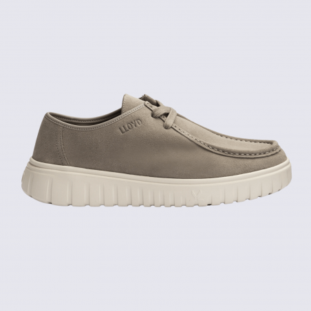 Baskets Lloyd, sneaker tendances homme en cuir velours gris