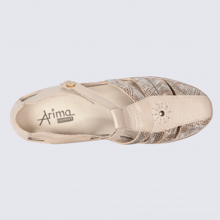 Chaussures ouverte Arima, chaussures confort et parfait pour l'ete femme en cuir nude