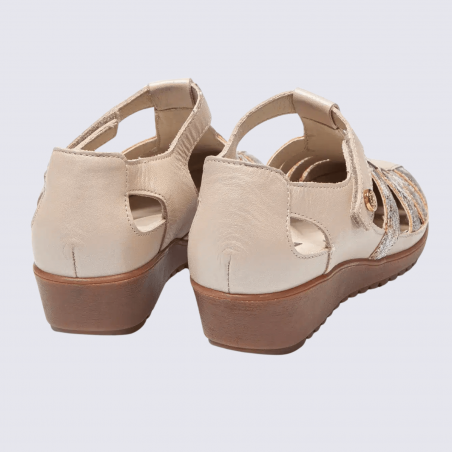 Chaussures ouverte Arima, chaussures confort et parfait pour l'ete femme en cuir nude