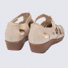Chaussures ouverte Arima, chaussures confort et parfait pour l'ete femme en cuir nude