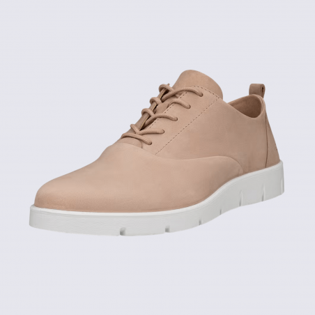 Baskets Ecco, baskets moderne et chic à lacets femme en cuir chair