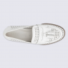 Mocassins Ecco, mocassins élégants et confortable femme en cuir lisse perforé blanc
