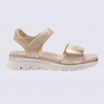 Sandale ARA, sandale compensée femme en cuir sable crème