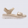 Sandale ARA, sandale compensée femme en cuir sable crème