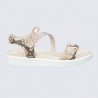 Sandales Ecco, sandales plates femme en cuir python