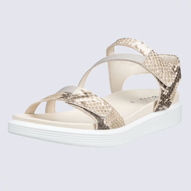 Sandales Ecco, sandales plates femme en cuir python