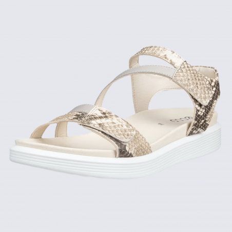 Sandales Ecco, sandales plates femme en cuir python