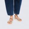 Sandales Ecco, sandales plates femme en cuir python