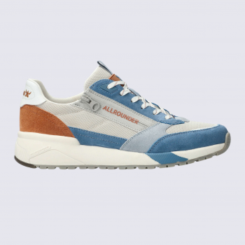 Baskets Allrounder, baskets sportive et confortable homme en cuir velours et textile argent