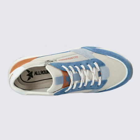 Baskets Allrounder, baskets sportive et confortable homme en cuir velours et textile argent