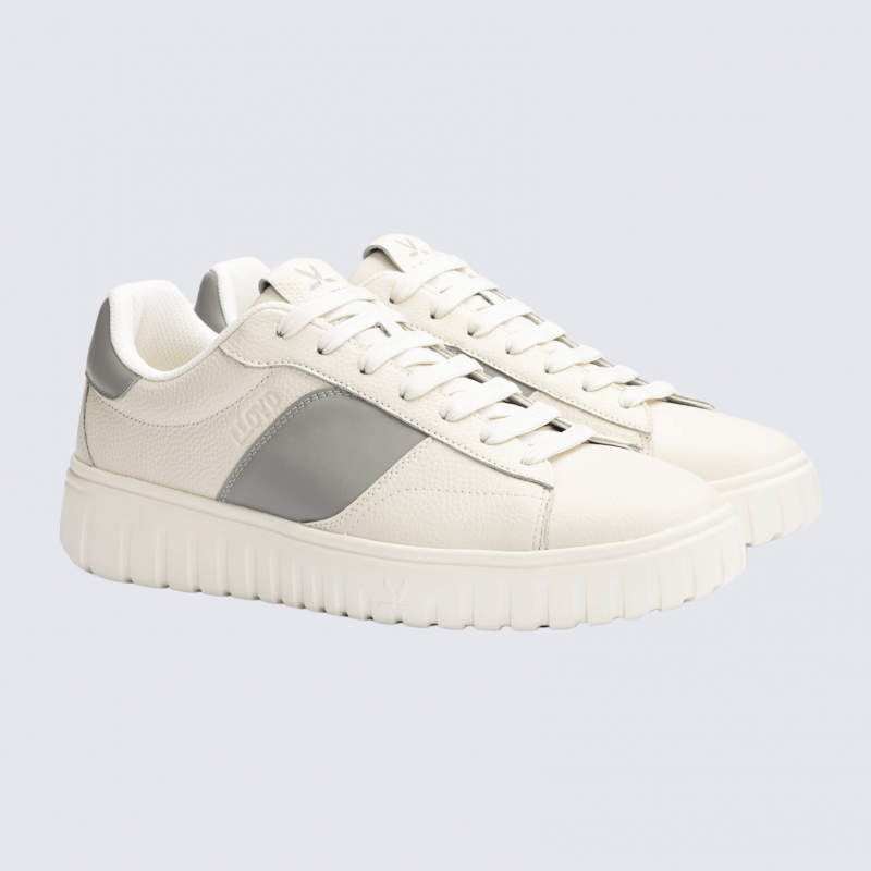 Baskets Lloyd, sneaker tendances homme en cuir blanc