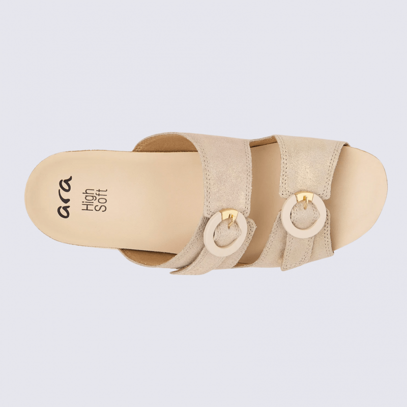 Mules Ara, mules tendances femme en cuir coquille