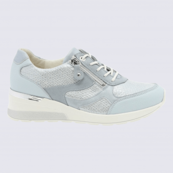 Baskets Waldlaufer, baskets chic et confortable pour femme en cuir ciel