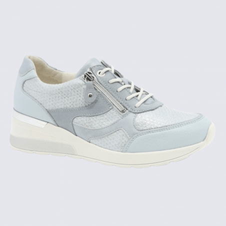 Baskets Waldlaufer, baskets chic et confortable pour femme en cuir ciel