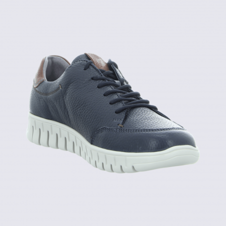 Chaussures Waldlaufer, chaussures confortables à lacets homme en cuir marine