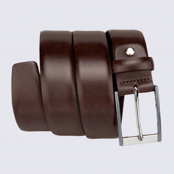 Ceinture Bernd Götz, Ceinture cuir lisse homme en cuir expresso boucle argentée classique
